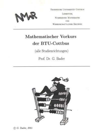 erhältlich im Sekretariat von Prof. Bader, LG1, Zi. 315